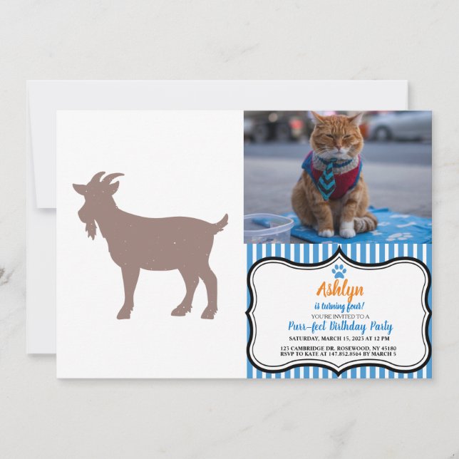 Convites Silhueta de fazenda de animais de cabra (Frente)