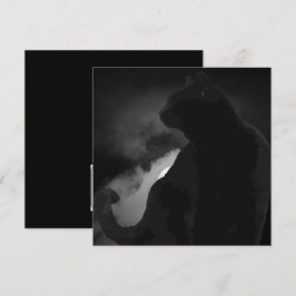 Convites Silhueta de Gato Preto ao Luar