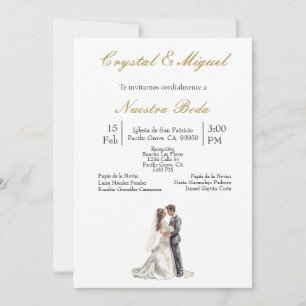 Convites Silhueta de novia y novio