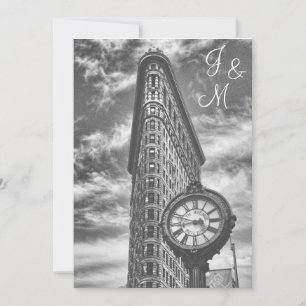Convites Silhueta de NYC Edifício Flatiron e Relógio Casame