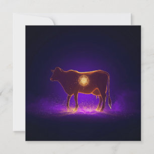 Convites Silhueta de Vaca Divina Govardhan Puja Espiritua