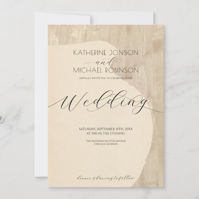 Convites Silhueta de vaso neutro | Casamento (Frente)