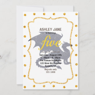 Convites Silhueta do dragão - Escolher cor de fundo