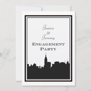 Convites Silhueta do horizonte de NYC #2 DIY Engajamento