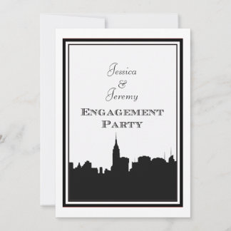 Convites Silhueta do horizonte de NYC #2 DIY Engajamento