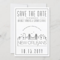 Silhueta Estilizada de Nova Orleans para Casamento