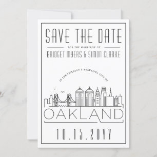 Convites Silhueta Estilizada de Oakland para Casamento Save