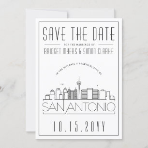Convites Silhueta Estilizada de San Antonio para Casamento 
