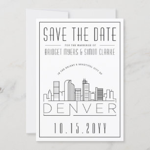 Convites Silhueta Estilizada do Casamento de Denver - Salve