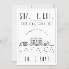 Convites Silhueta Estilizada do Casamento Jamaicano Salve a