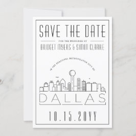 Convites Silhueta Estilizada do Céu de Dallas - Salve a Dat