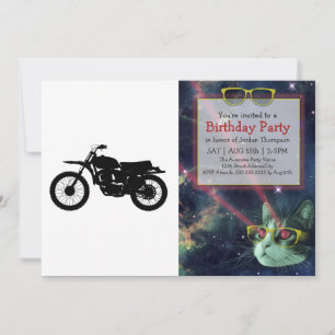 Convites Silhueta preta de bicicleta - Escolher cor de fund