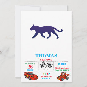 Convites Silhueta púrpura de pantera - Escolher cor de fun