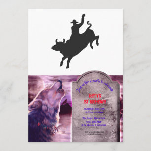 Convites Silhueta Rodeo Bull Ride