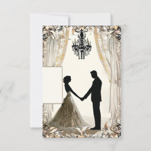 Convites Silhueta romântica de um casal