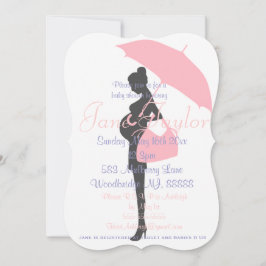 Convites Silhueta Rosa Curvy - Chamadas de Chuveiro