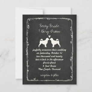 Convites Silhuetas de Cão de Água Português Casamento