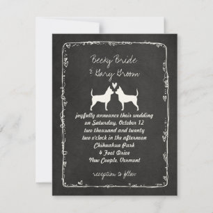Convites Silhuetas de Chihuahuas Casamento