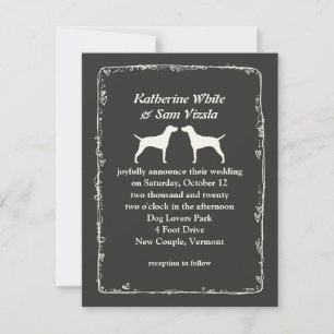 Convites Silhuetas de Vizsla Húngaro Casamento