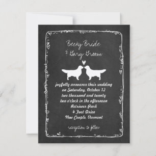 Convites Silhuetas do golden retriever que Wedding