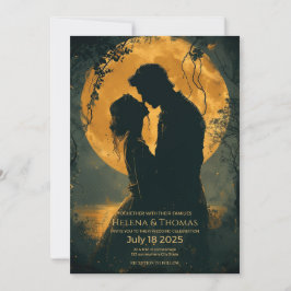 Convites Silhuette de um casal romântico