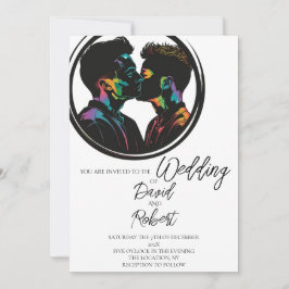 Convites Silhuette Elegante de Casamento de Casal Bonito