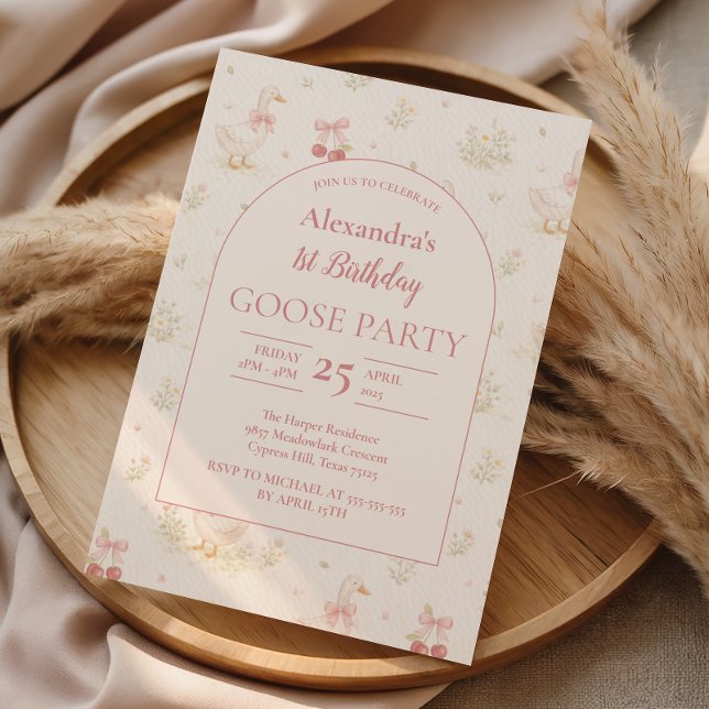 Convites Silly Goose 1st Birthday Baby Shower (Criador carregado)