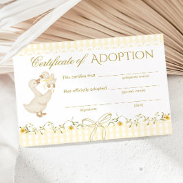 Convites Silly Goose Adoption certificate Gender Neutral