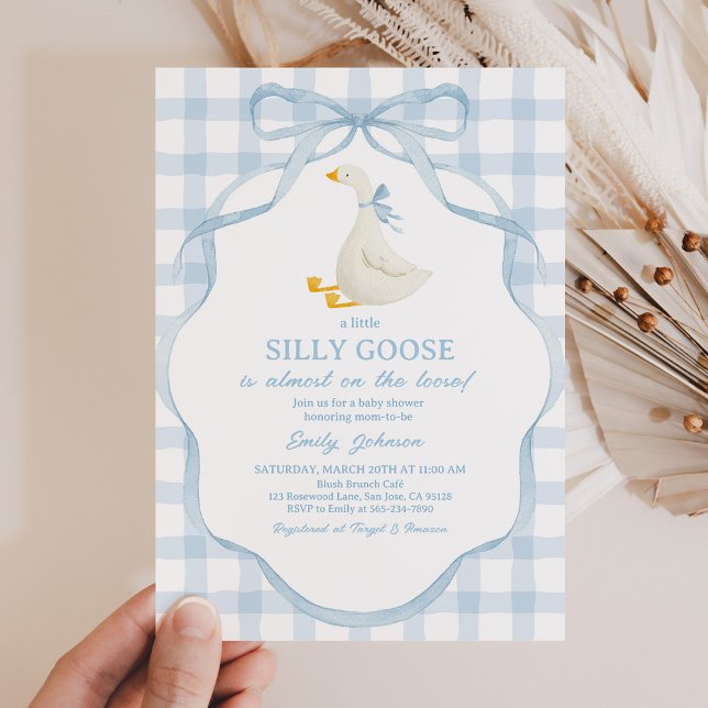 Convites Silly Goose and Gosling Baby Shower Invitation (Criador carregado)