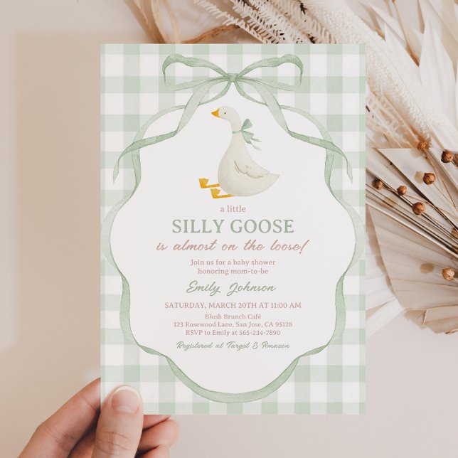 Convites Silly Goose and Gosling Baby Shower Invitation (Criador carregado)