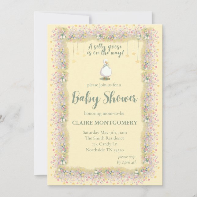Convites Silly Goose Baby Shower Invitation  (Frente)