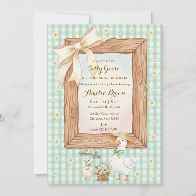 Convites Silly Goose Baby Shower Invitation (Frente)