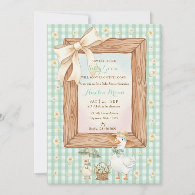 Convites Silly Goose Baby Shower Invitation (Frente)