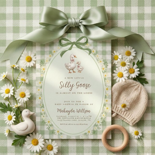 Convites Silly Goose Baby Shower Invitation (Criador carregado)