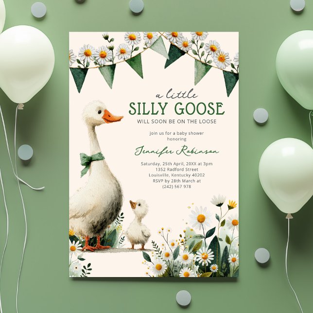 Convites Silly Goose Gender Neutral Baby Shower (Criador carregado)