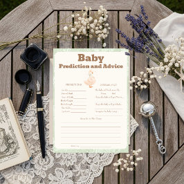 Convites Silly Goose Green Baby Predictions & Advice Card