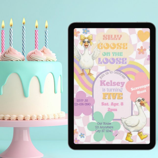 Convites Silly Goose on the Loose Birthday (Criador carregado)