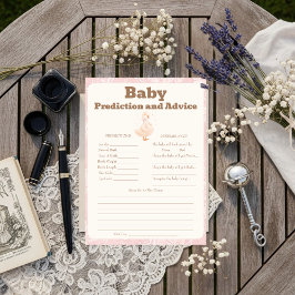 Convites Silly Goose Pink Baby Predictions & Advice Card