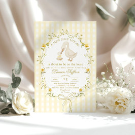 Convites Silly Goose Yellow Gender neutral Bow Baby Shower