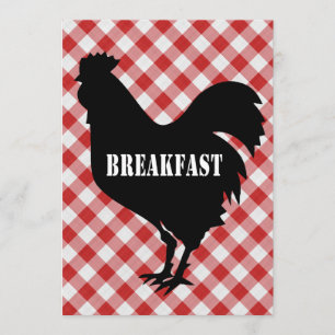 Convites Silo da galinha no pequeno almoço vermelho do