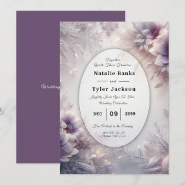 Convites Silver and Soft Amethyst Winter Blooms Wedding