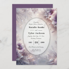 Convites Silver and Soft Amethyst Winter Blooms Wedding