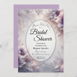 Convites Silver and Soft Amethyst Winter Bridal Shower