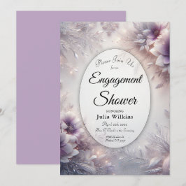 Convites Silver and Soft Amethyst Winter Engagement Shower