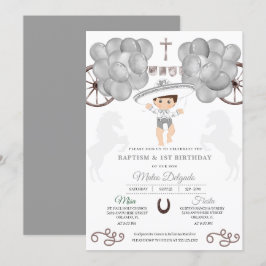 Convites Silver Balões Mexicanos Baby Boy Charro Baptism
