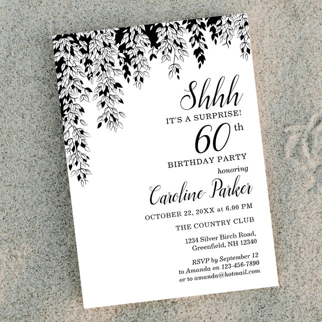 Convites Silver Birch 60th Anniversary Surprise Birthday  (Criador carregado)