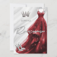 Silver Burgundy Red Sparkle Dress Quinceañera