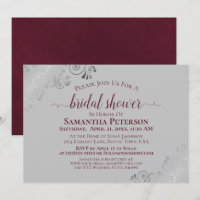 Silver Curls Burgundy & Cinza Elegante