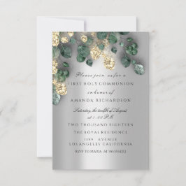 Convites Silver Dourado Verde Primeira Sagrada Cruz Comunit