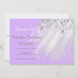 Convites Silver e Glitter Brancos Doce Dezesseis
